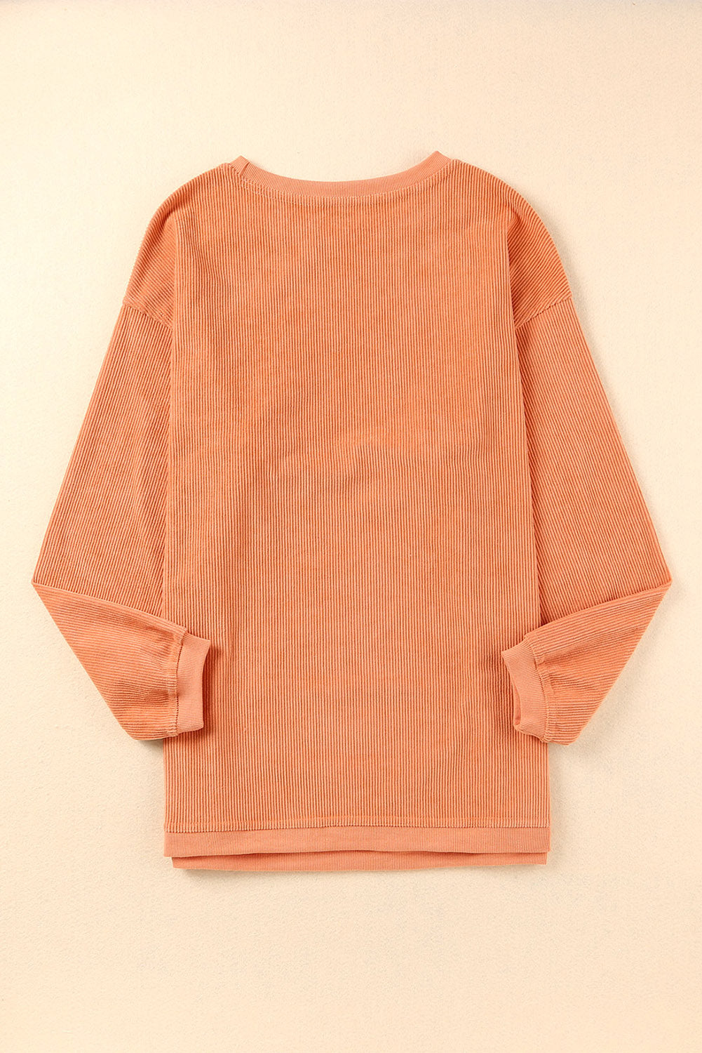 White Drop Shoulder Rib Knit Oversized Sweatshirt