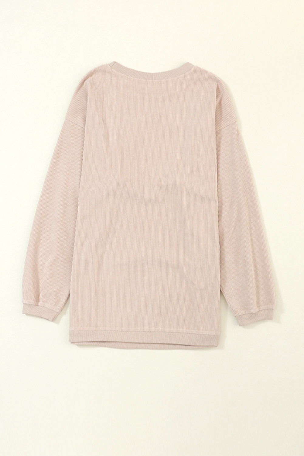 White Drop Shoulder Rib Knit Oversized Sweatshirt