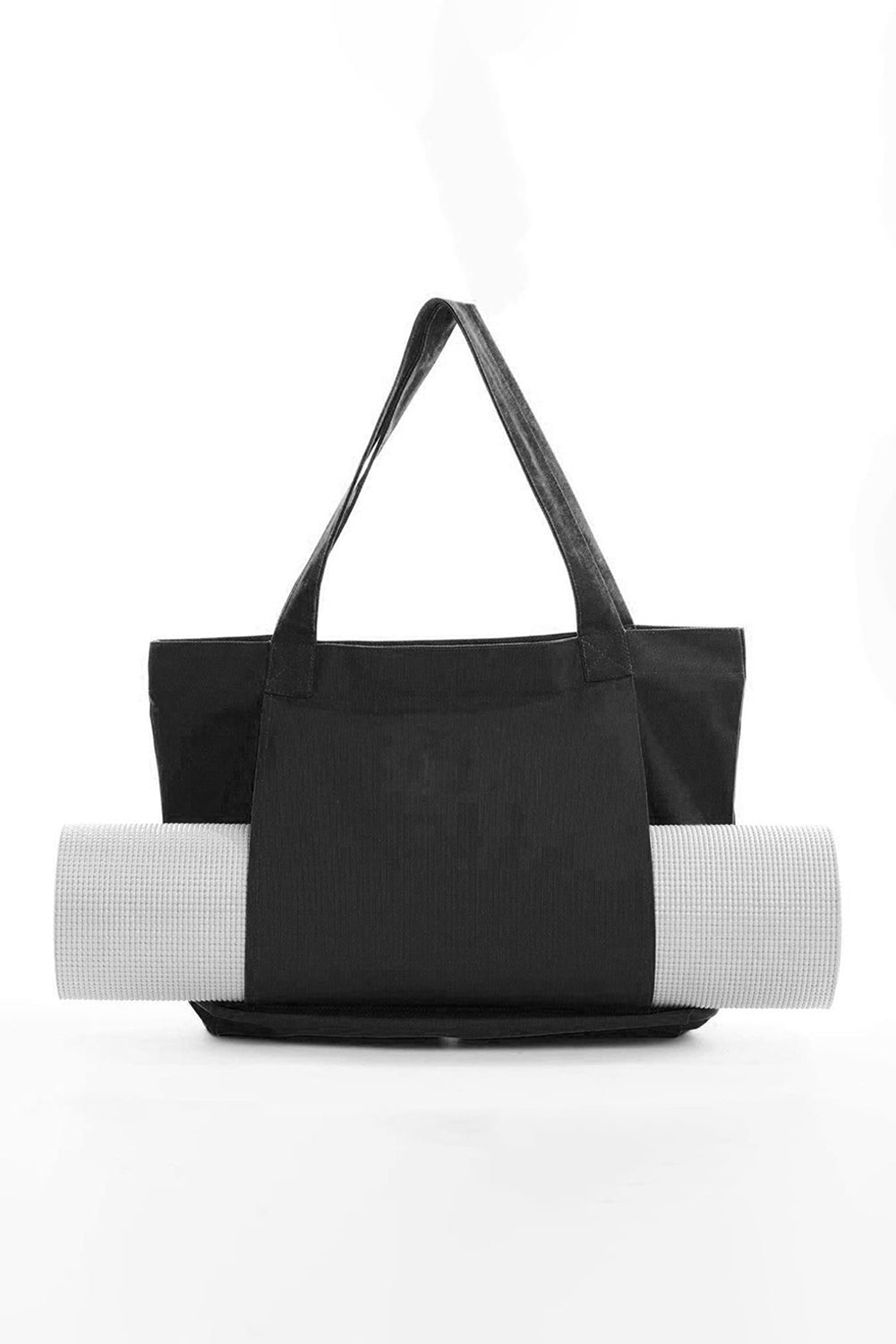 Black Canvas Large Tote Yoga Mat Bag