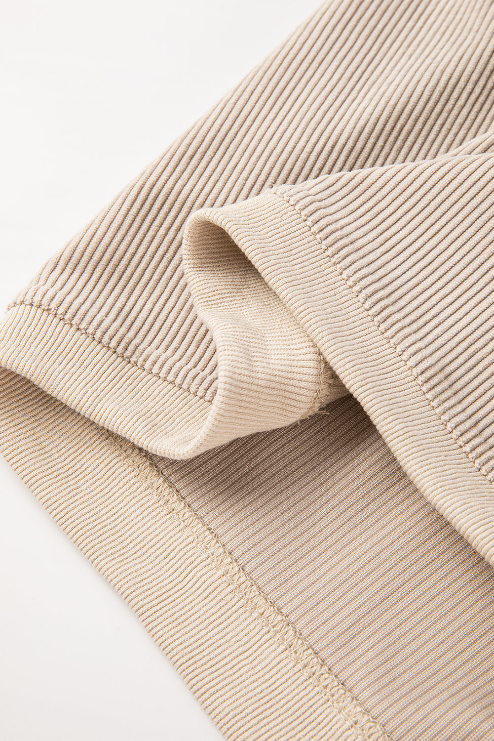 White Drop Shoulder Rib Knit Oversized Sweatshirt