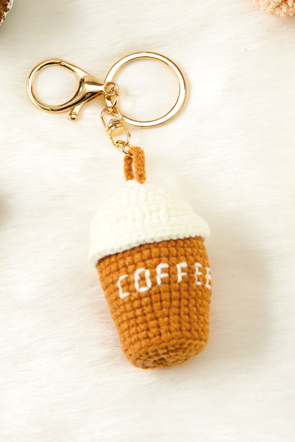 Thai Curry Knit Coffee Pendant Keychain
