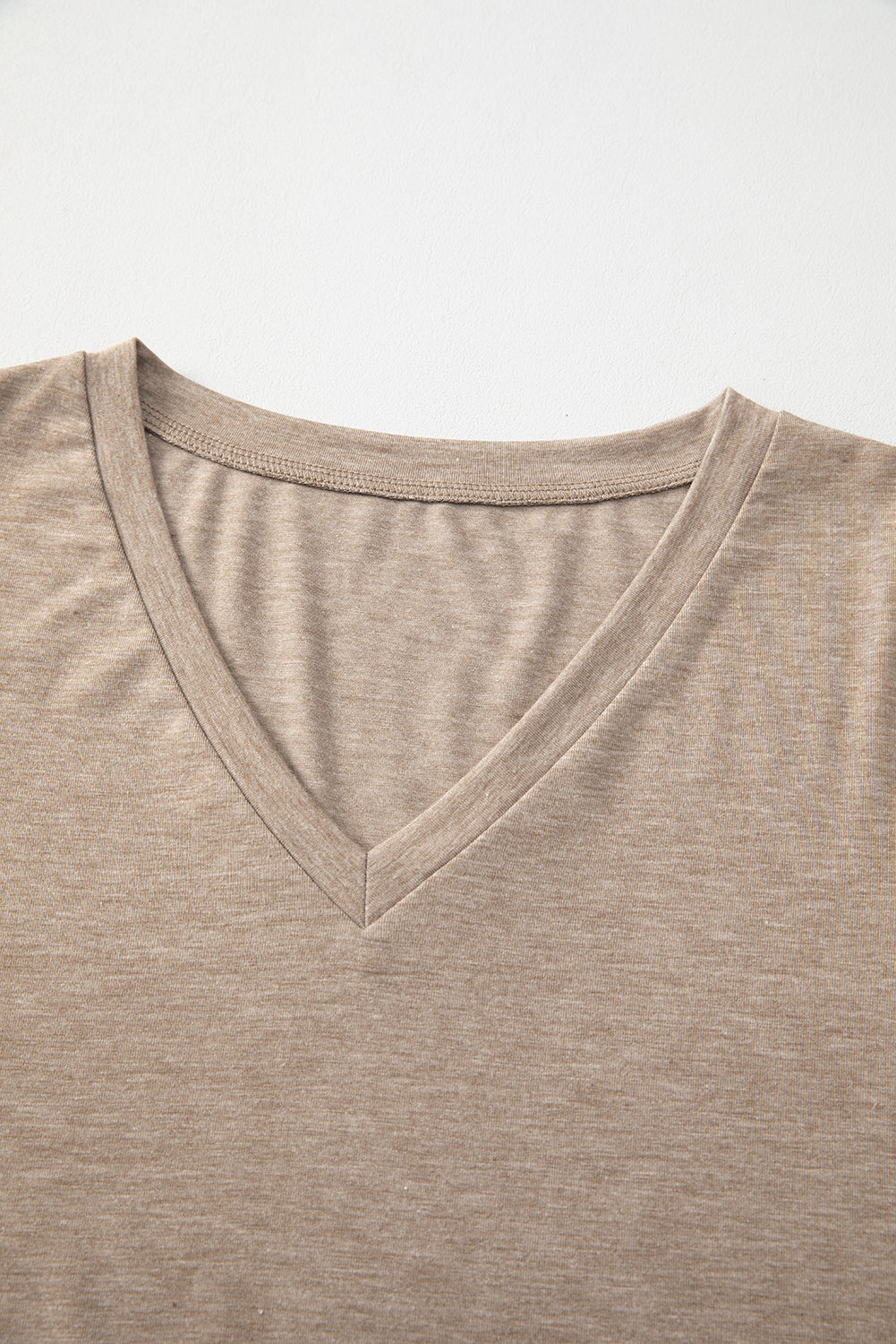 Black Plain V Neck Long Sleeve Top