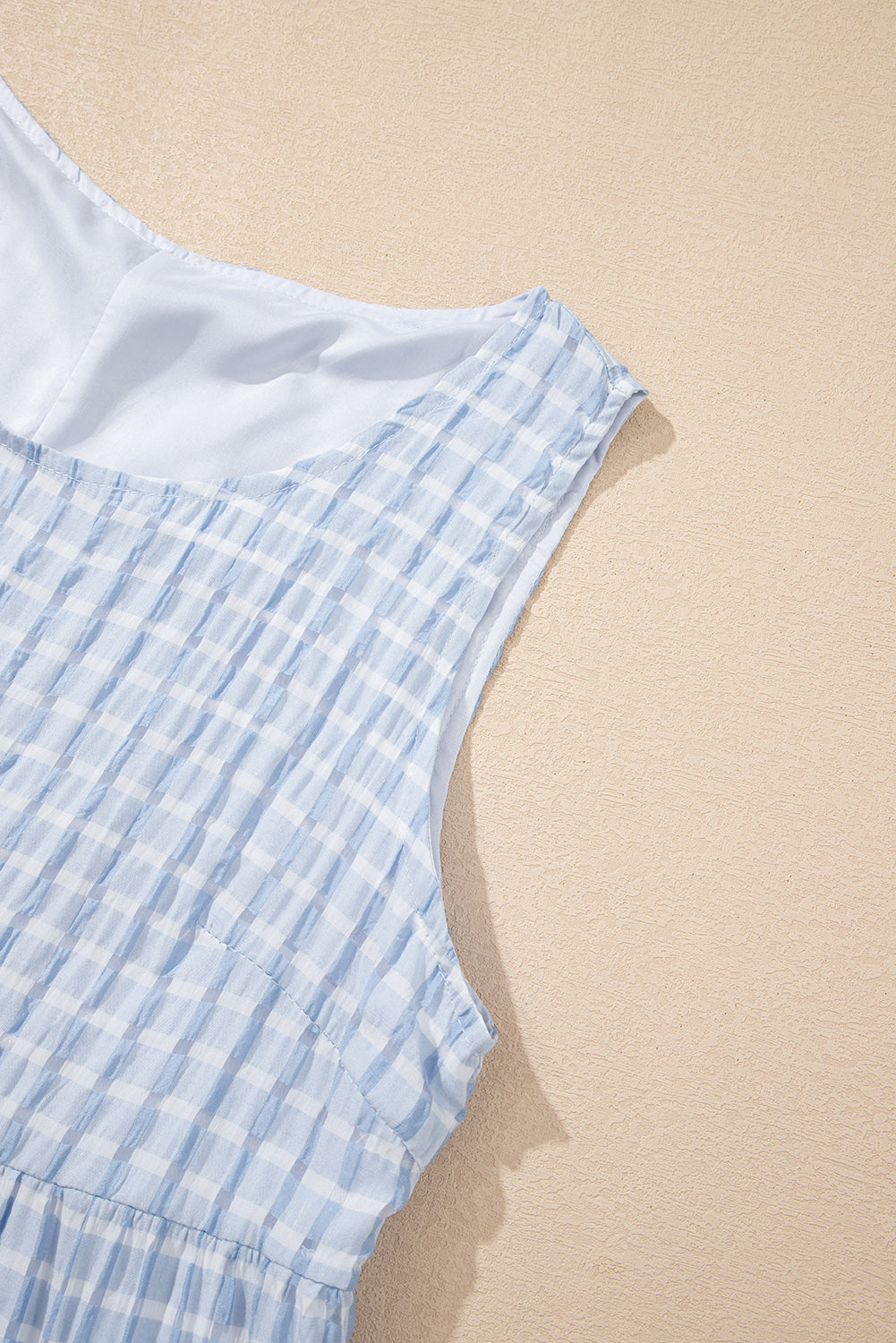 Black Gingham High Waist Sleeveless Mini Dress