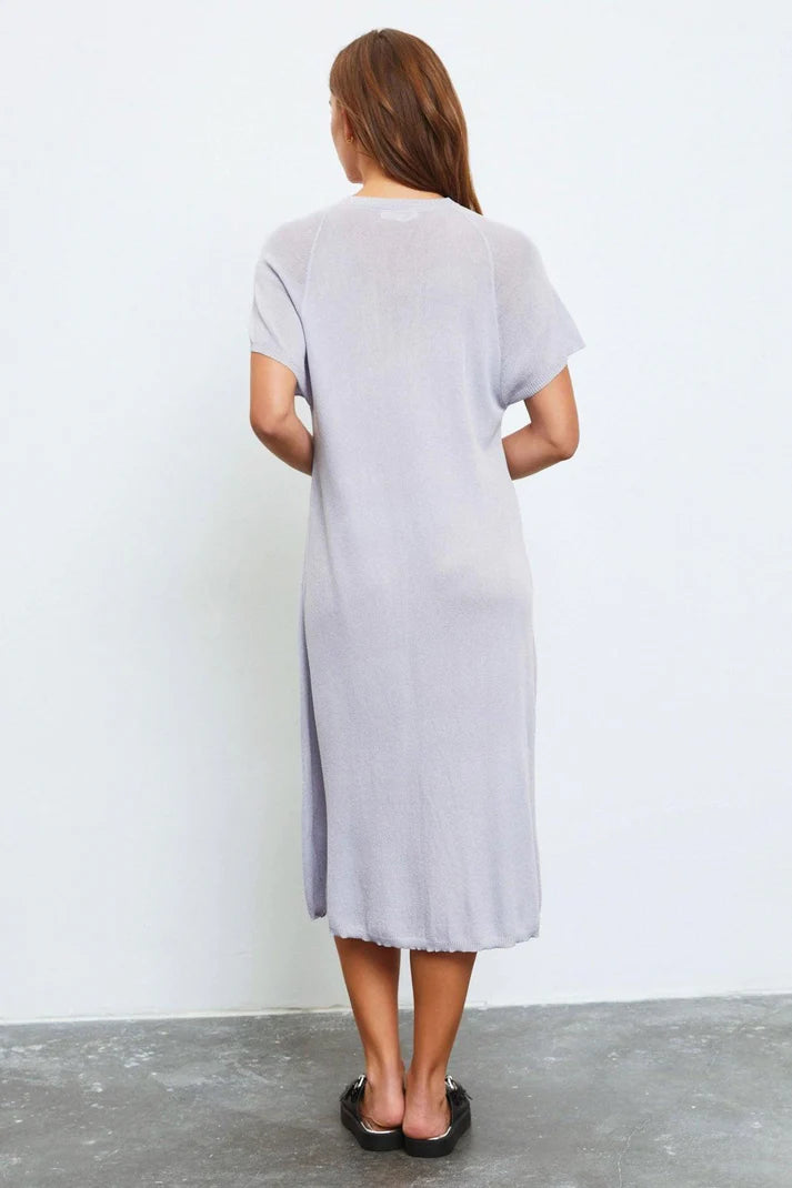 Short Sleeve Sweater Midi Dress