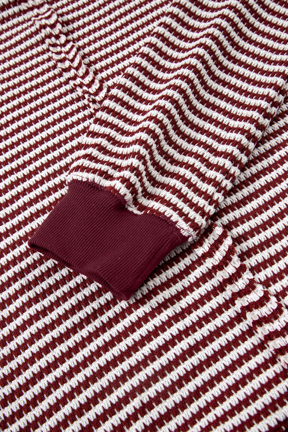 Black Stripe Ribbed Trim Drop Shoulder Long Sleeve Oversized Top