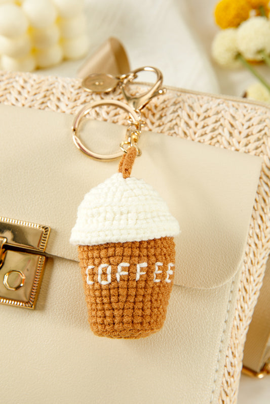 Thai Curry Knit Coffee Pendant Keychain