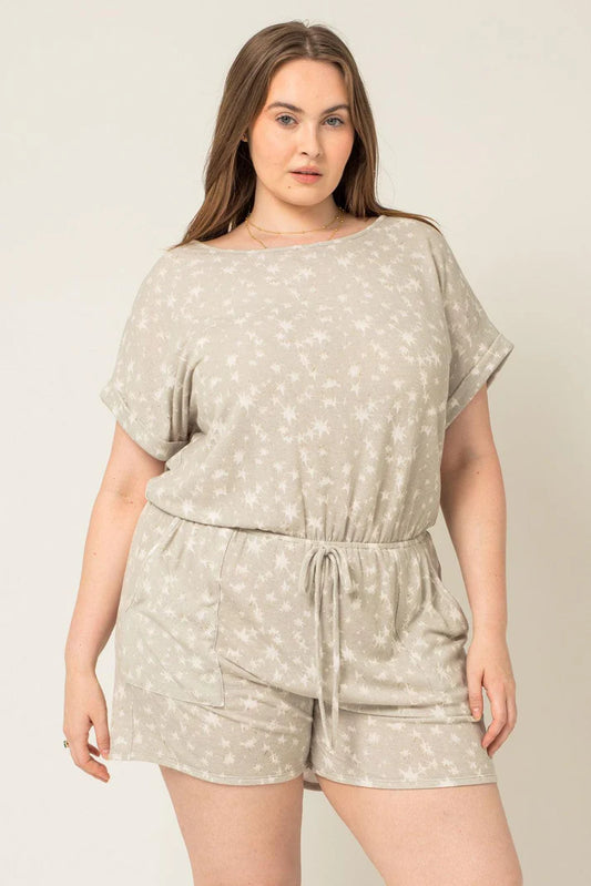 Plus Size Short Sleeve Romper